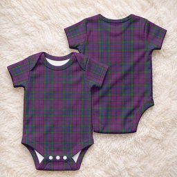 Wardlaw Tartan Baby Onesie , Plaid Infant Bodysuit for Boys & Girls (0-24M), Snap Closure Newborn Romper for Holiday & Photoshoot