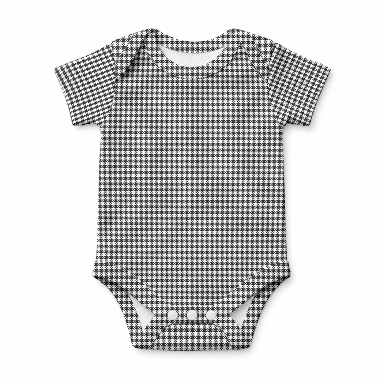 Shepherd Tartan Baby Onesie , Plaid Infant Bodysuit for Boys & Girls (0-24M), Snap Closure Newborn Romper for Holiday & Photoshoot