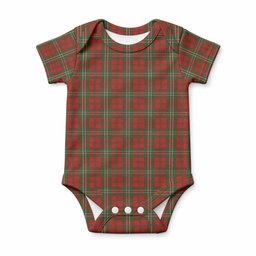 Scott Tartan Baby Onesie , Plaid Infant Bodysuit for Boys & Girls (0-24M), Snap Closure Newborn Romper for Holiday & Photoshoot