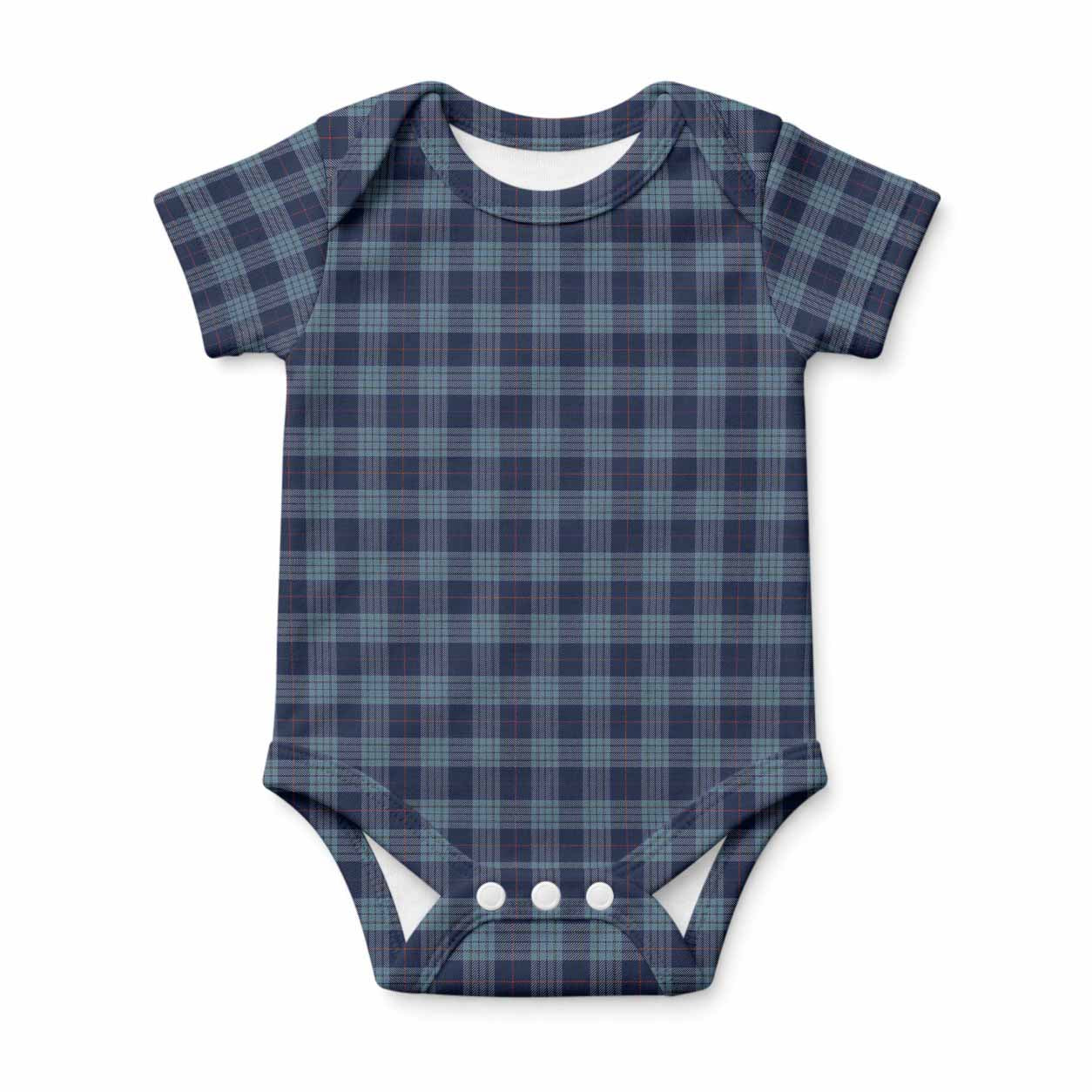 Roberts of Wales Tartan Baby Onesie , Plaid Infant Bodysuit for Boys & Girls (0-24M), Snap Closure Newborn Romper for Holiday & Photoshoot
