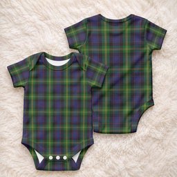 Watson Tartan Baby Onesie , Plaid Infant Bodysuit for Boys & Girls (0-24M), Snap Closure Newborn Romper for Holiday & Photoshoot