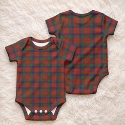 Robertson Tartan Baby Onesie , Plaid Infant Bodysuit for Boys & Girls (0-24M), Snap Closure Newborn Romper for Holiday & Photoshoot