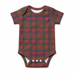 Robertson Tartan Baby Onesie , Plaid Infant Bodysuit for Boys & Girls (0-24M), Snap Closure Newborn Romper for Holiday & Photoshoot