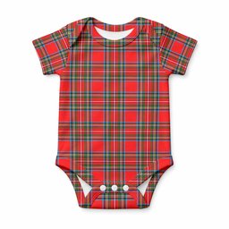 Stewart (Stuart) Tartan Baby Onesie , Plaid Infant Bodysuit for Boys & Girls (0-24M), Snap Closure Newborn Romper for Holiday & Photoshoot