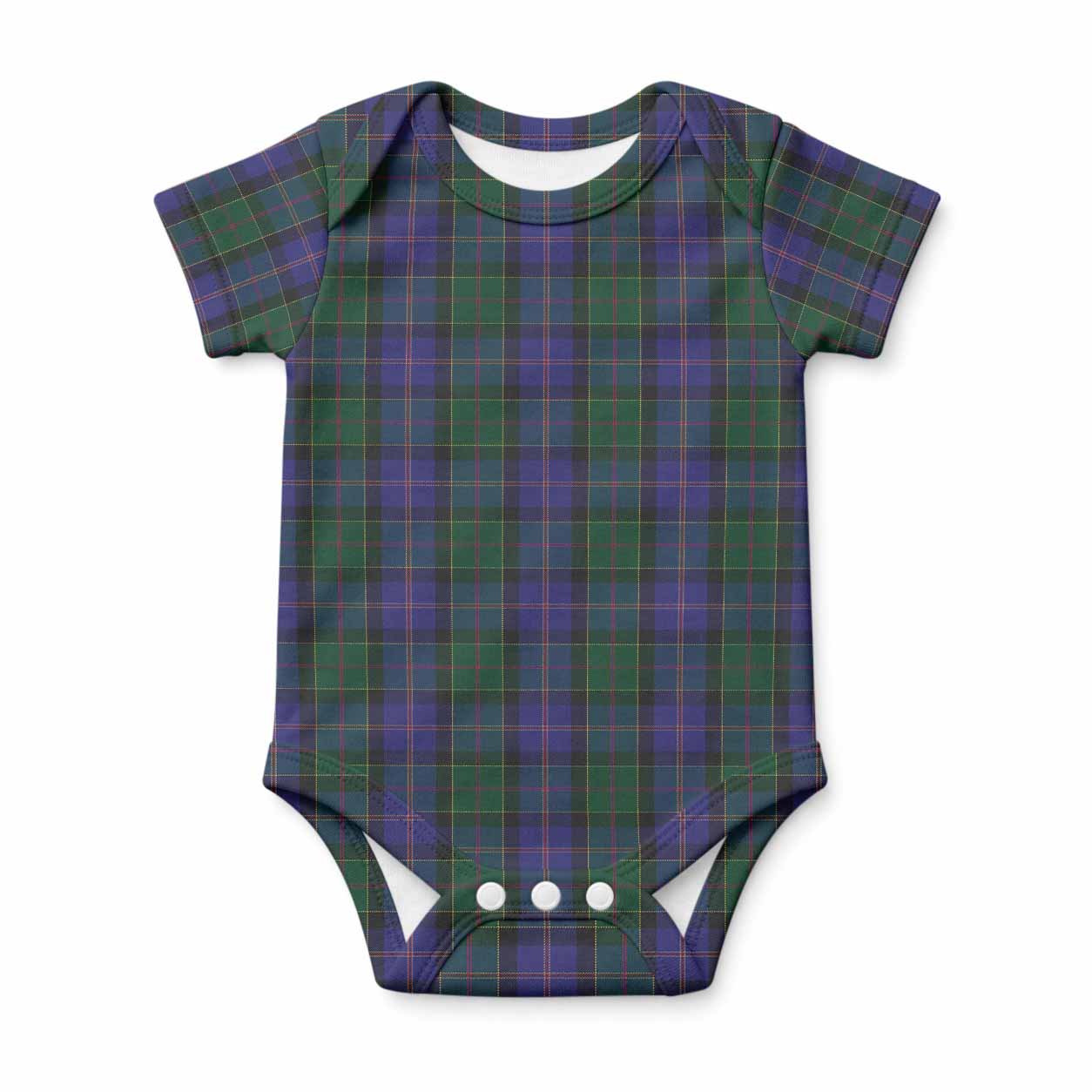Robb Tartan Baby Onesie , Plaid Infant Bodysuit for Boys & Girls (0-24M), Snap Closure Newborn Romper for Holiday & Photoshoot
