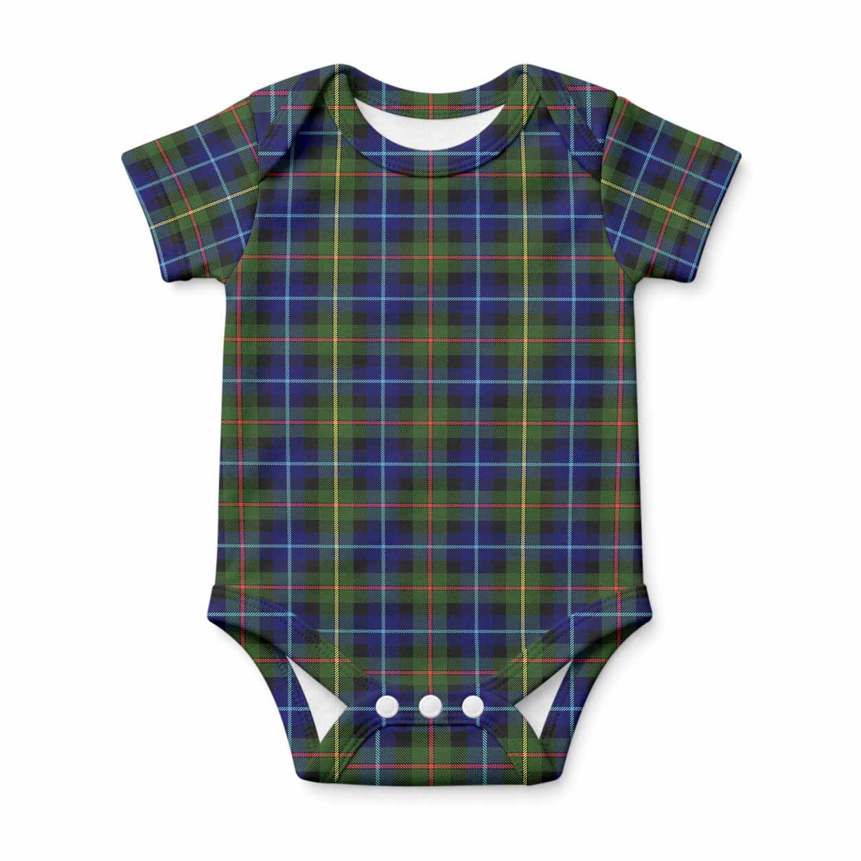 Smith Tartan Baby Onesie , Plaid Infant Bodysuit for Boys & Girls (0-24M), Snap Closure Newborn Romper for Holiday & Photoshoot