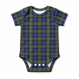 Smith Tartan Baby Onesie , Plaid Infant Bodysuit for Boys & Girls (0-24M), Snap Closure Newborn Romper for Holiday & Photoshoot