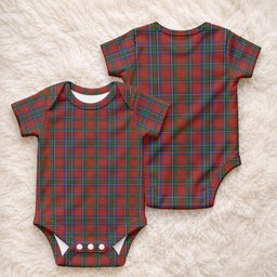 Sinclair Tartan Baby Onesie , Plaid Infant Bodysuit for Boys & Girls (0-24M), Snap Closure Newborn Romper for Holiday & Photoshoot
