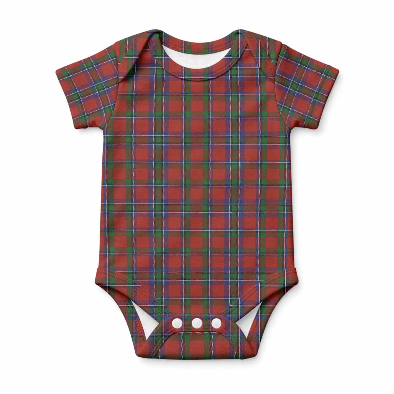 Sinclair Tartan Baby Onesie , Plaid Infant Bodysuit for Boys & Girls (0-24M), Snap Closure Newborn Romper for Holiday & Photoshoot