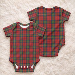 Waddell (Fife), Greg Tartan Baby Onesie , Plaid Infant Bodysuit for Boys & Girls (0-24M), Snap Closure Newborn Romper for Holiday & Photoshoot