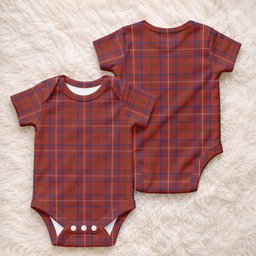 Rose Tartan Baby Onesie , Plaid Infant Bodysuit for Boys & Girls (0-24M), Snap Closure Newborn Romper for Holiday & Photoshoot