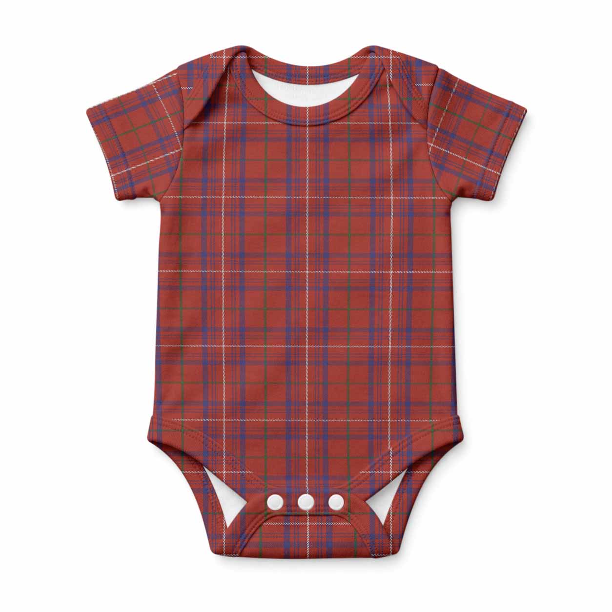 Rose Tartan Baby Onesie , Plaid Infant Bodysuit for Boys & Girls (0-24M), Snap Closure Newborn Romper for Holiday & Photoshoot