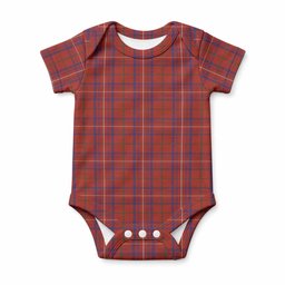 Rose Tartan Baby Onesie , Plaid Infant Bodysuit for Boys & Girls (0-24M), Snap Closure Newborn Romper for Holiday & Photoshoot