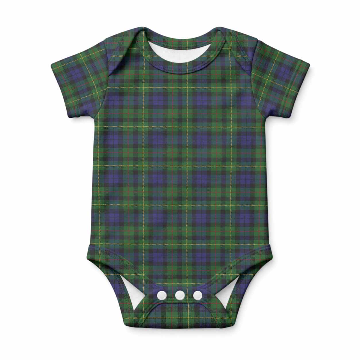 Rollo Tartan Baby Onesie , Plaid Infant Bodysuit for Boys & Girls (0-24M), Snap Closure Newborn Romper for Holiday & Photoshoot