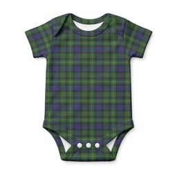 Rollo Tartan Baby Onesie , Plaid Infant Bodysuit for Boys & Girls (0-24M), Snap Closure Newborn Romper for Holiday & Photoshoot