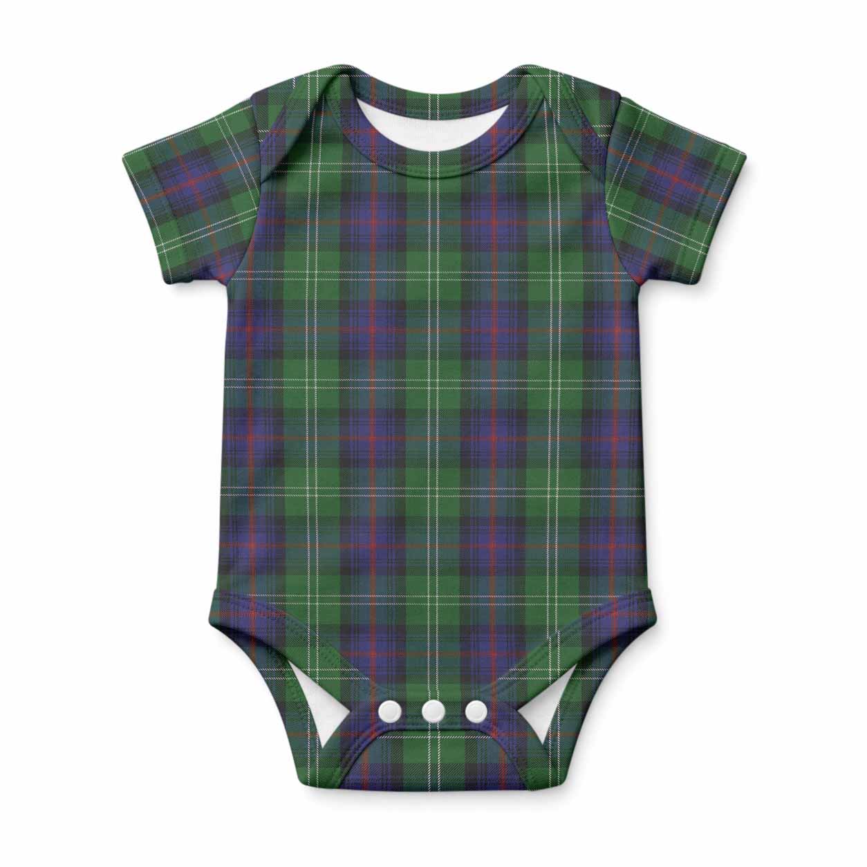 Sutherland Tartan Baby Onesie , Plaid Infant Bodysuit for Boys & Girls (0-24M), Snap Closure Newborn Romper for Holiday & Photoshoot