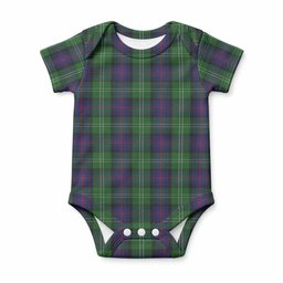 Sutherland Tartan Baby Onesie , Plaid Infant Bodysuit for Boys & Girls (0-24M), Snap Closure Newborn Romper for Holiday & Photoshoot