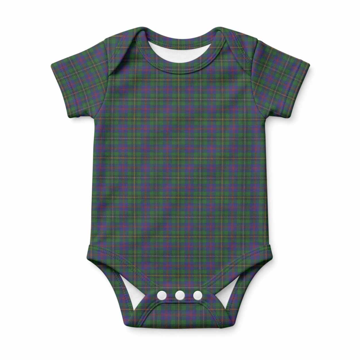 Wood Tartan Baby Onesie , Plaid Infant Bodysuit for Boys & Girls (0-24M), Snap Closure Newborn Romper for Holiday & Photoshoot