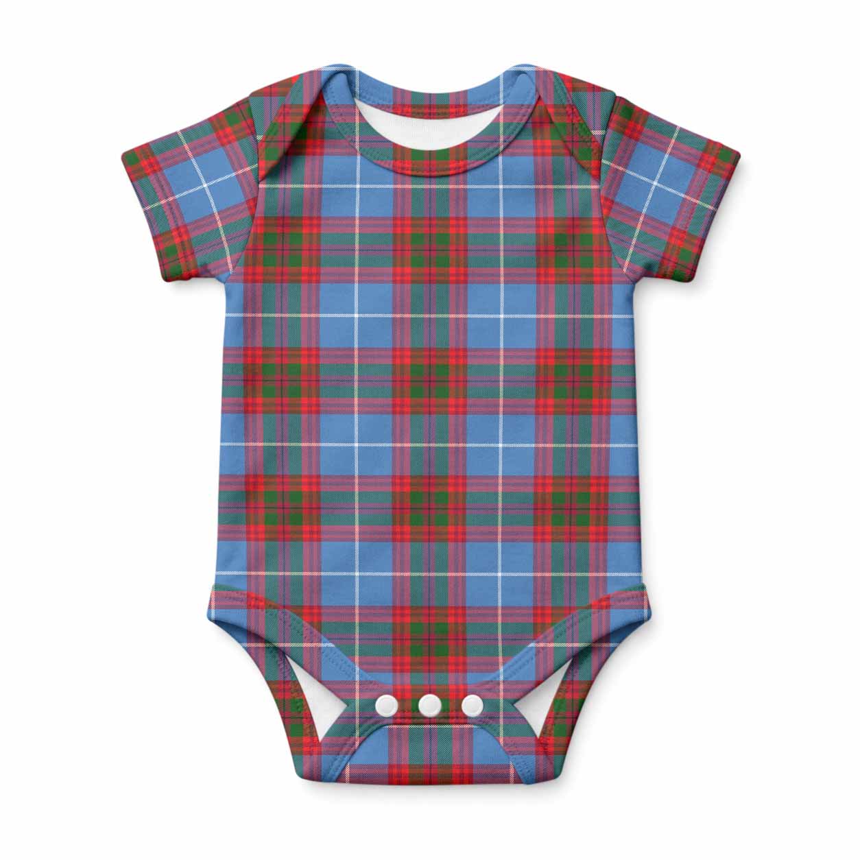 Preston Tartan Baby Onesie , Plaid Infant Bodysuit for Boys & Girls (0-24M), Snap Closure Newborn Romper for Holiday & Photoshoot
