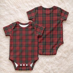 Wallace Tartan Baby Onesie , Plaid Infant Bodysuit for Boys & Girls (0-24M), Snap Closure Newborn Romper for Holiday & Photoshoot