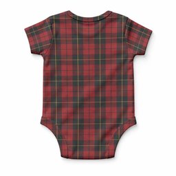 Wallace Tartan Baby Onesie , Plaid Infant Bodysuit for Boys & Girls (0-24M), Snap Closure Newborn Romper for Holiday & Photoshoot