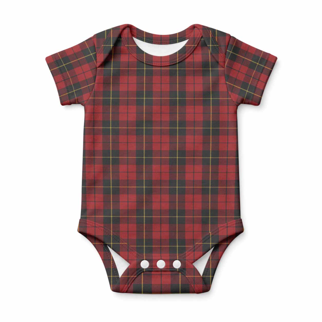 Wallace Tartan Baby Onesie , Plaid Infant Bodysuit for Boys & Girls (0-24M), Snap Closure Newborn Romper for Holiday & Photoshoot