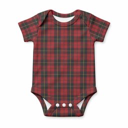 Wallace Tartan Baby Onesie , Plaid Infant Bodysuit for Boys & Girls (0-24M), Snap Closure Newborn Romper for Holiday & Photoshoot