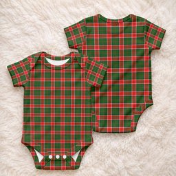 Pollock Tartan Baby Onesie , Plaid Infant Bodysuit for Boys & Girls (0-24M), Snap Closure Newborn Romper for Holiday & Photoshoot
