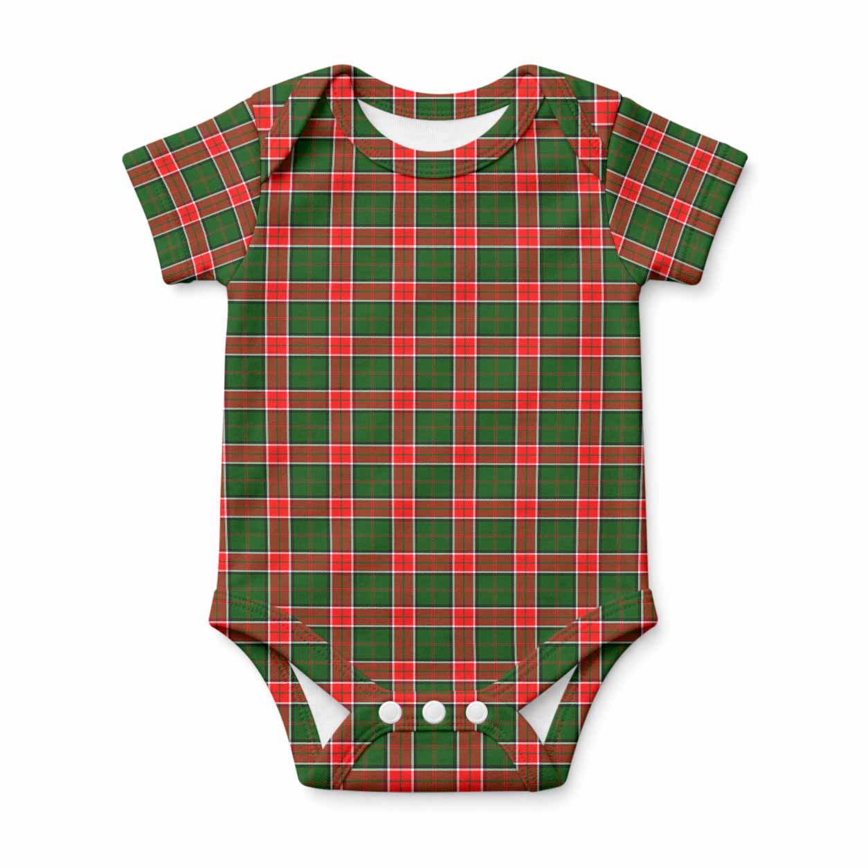 Pollock Tartan Baby Onesie , Plaid Infant Bodysuit for Boys & Girls (0-24M), Snap Closure Newborn Romper for Holiday & Photoshoot