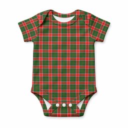 Pollock Tartan Baby Onesie , Plaid Infant Bodysuit for Boys & Girls (0-24M), Snap Closure Newborn Romper for Holiday & Photoshoot