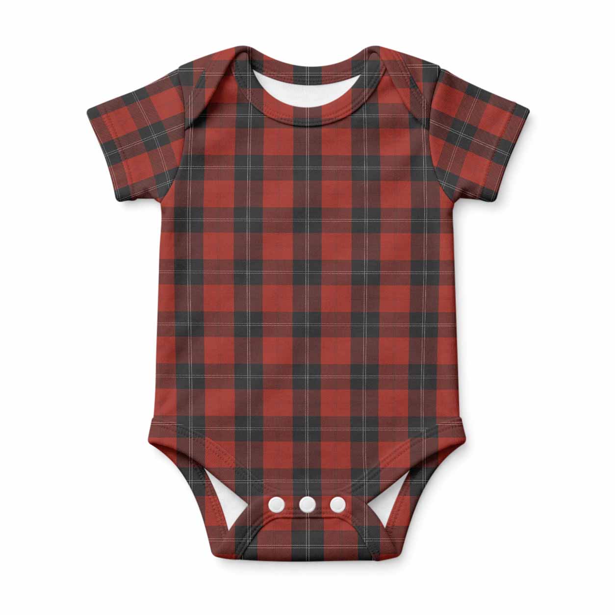 Ramsay Tartan Baby Onesie , Plaid Infant Bodysuit for Boys & Girls (0-24M), Snap Closure Newborn Romper for Holiday & Photoshoot