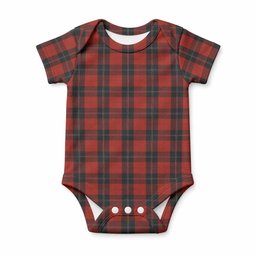 Ramsay Tartan Baby Onesie , Plaid Infant Bodysuit for Boys & Girls (0-24M), Snap Closure Newborn Romper for Holiday & Photoshoot