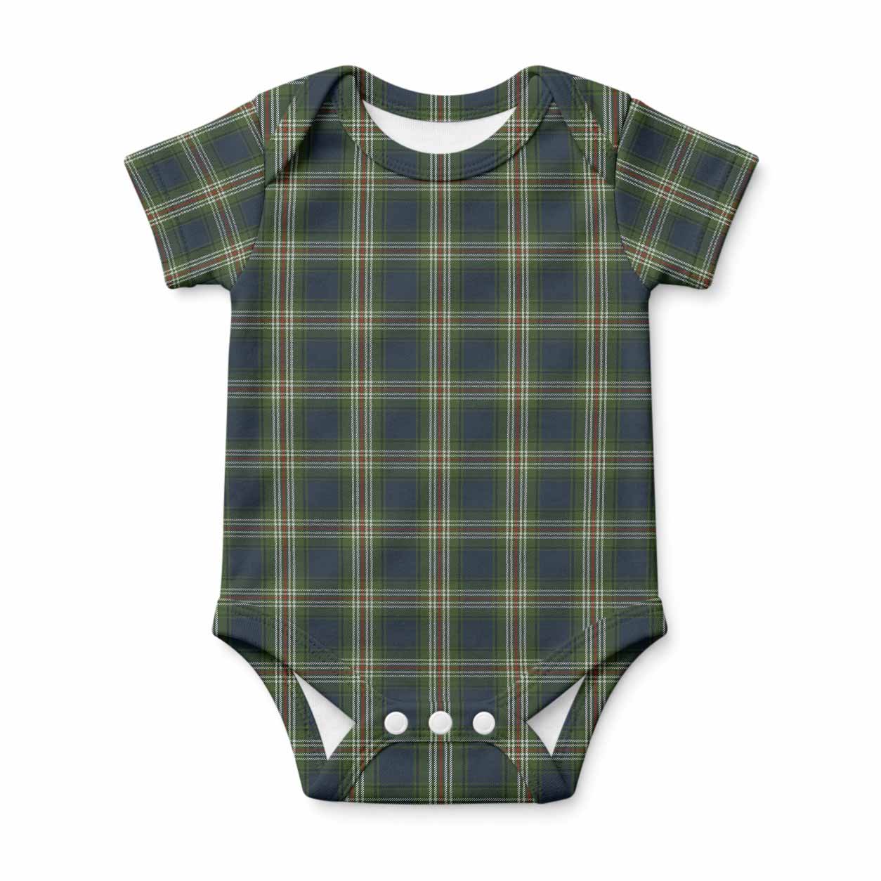 Todd Tartan Baby Onesie , Plaid Infant Bodysuit for Boys & Girls (0-24M), Snap Closure Newborn Romper for Holiday & Photoshoot