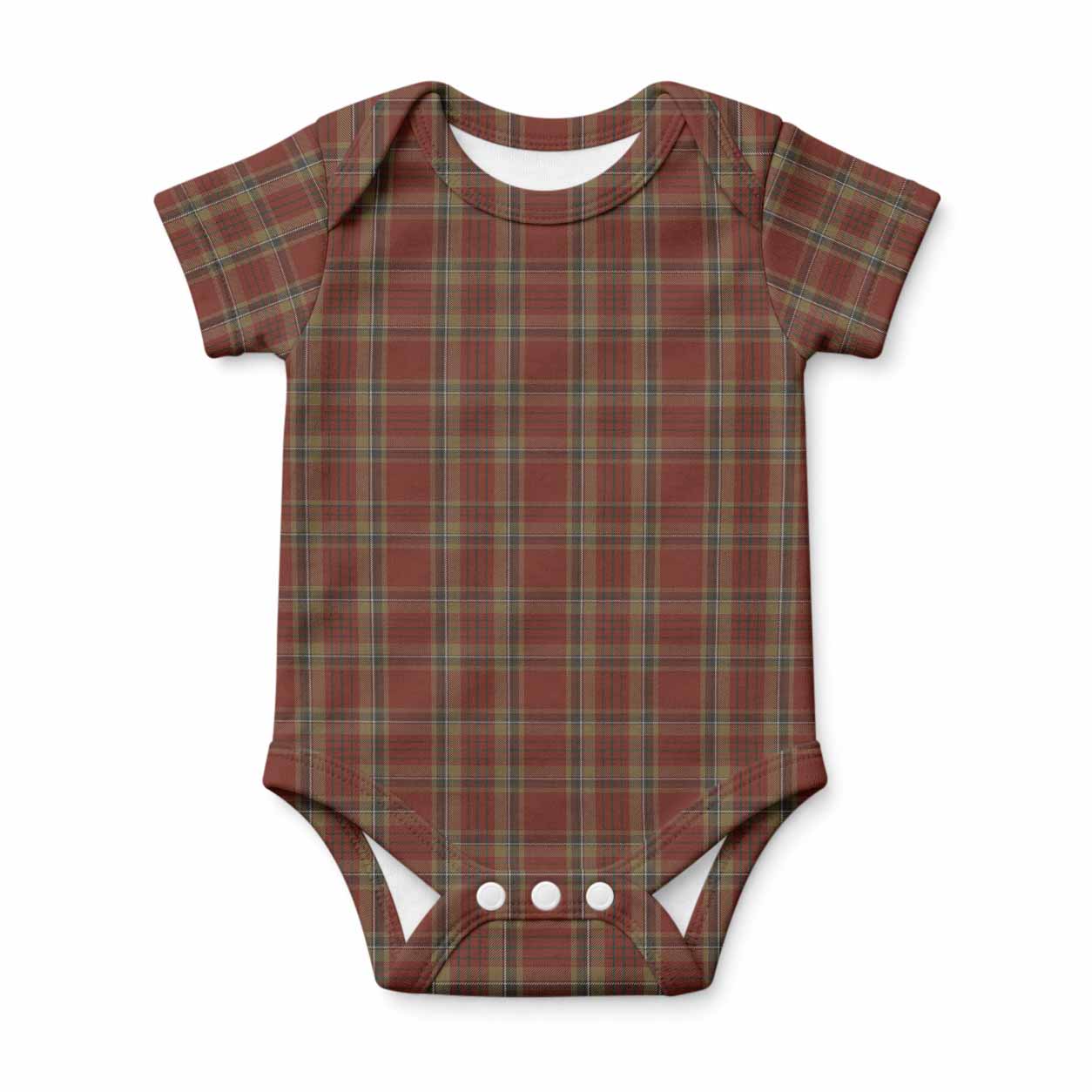 Tyrone Tartan Baby Onesie , Plaid Infant Bodysuit for Boys & Girls (0-24M), Snap Closure Newborn Romper for Holiday & Photoshoot