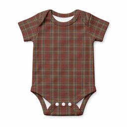 Tyrone Tartan Baby Onesie , Plaid Infant Bodysuit for Boys & Girls (0-24M), Snap Closure Newborn Romper for Holiday & Photoshoot