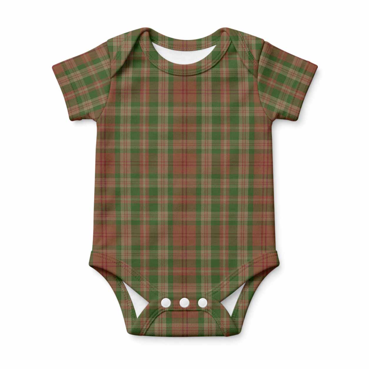 Pierce Tartan Baby Onesie , Plaid Infant Bodysuit for Boys & Girls (0-24M), Snap Closure Newborn Romper for Holiday & Photoshoot