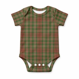 Pierce Tartan Baby Onesie , Plaid Infant Bodysuit for Boys & Girls (0-24M), Snap Closure Newborn Romper for Holiday & Photoshoot