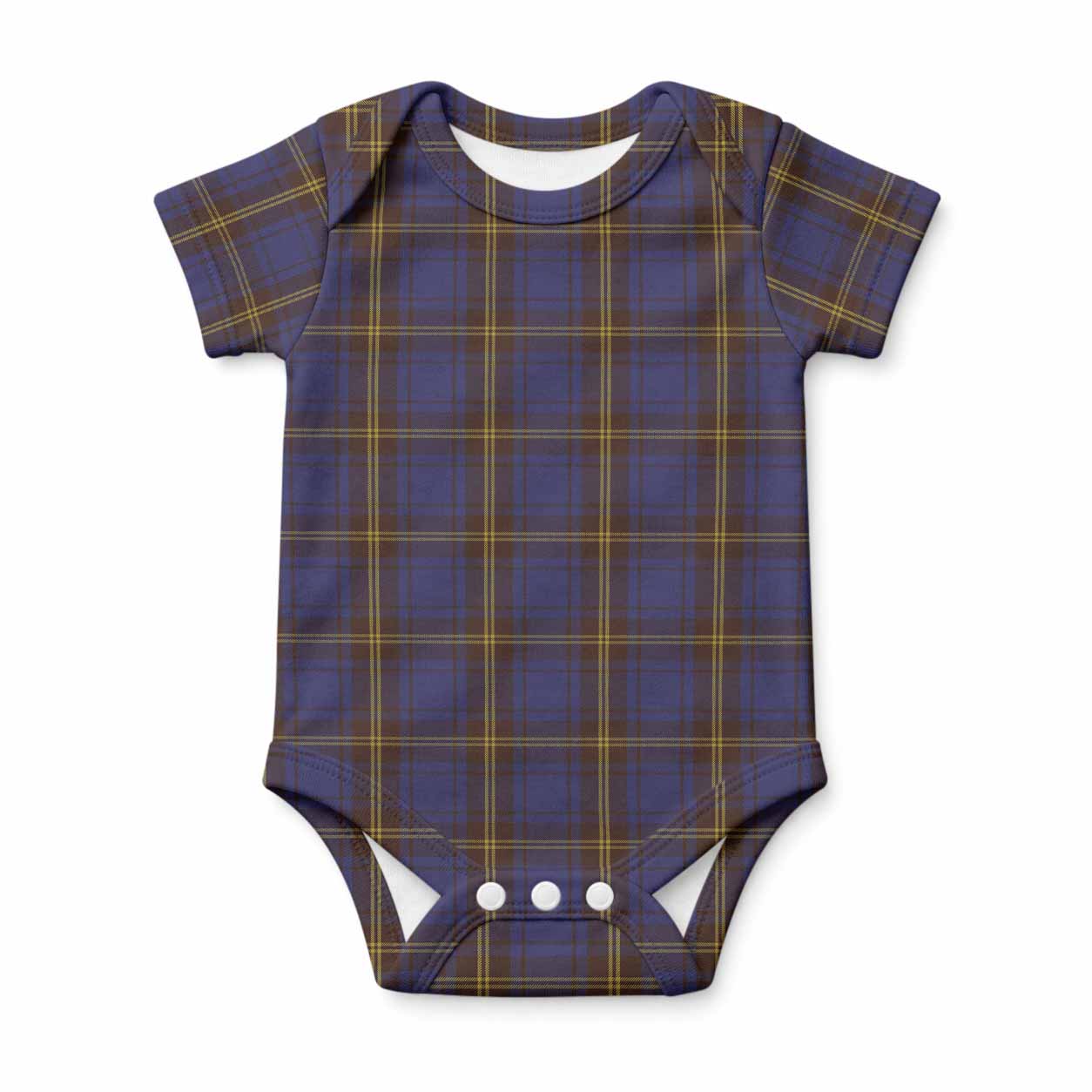 Sligo Tartan Baby Onesie , Plaid Infant Bodysuit for Boys & Girls (0-24M), Snap Closure Newborn Romper for Holiday & Photoshoot