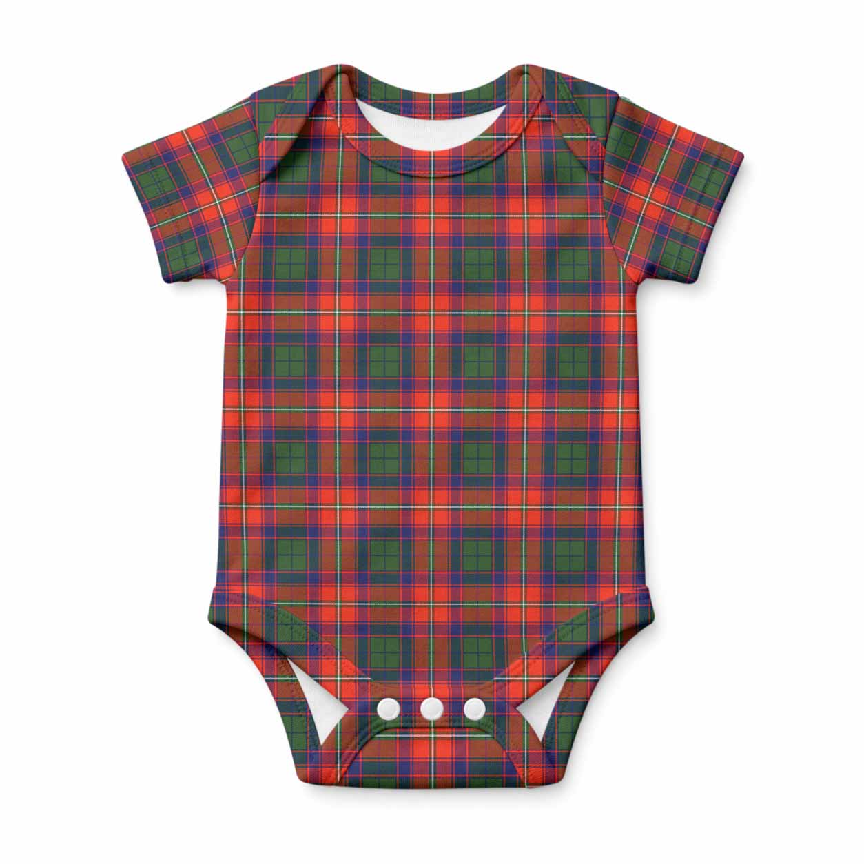 Riddell Tartan Baby Onesie , Plaid Infant Bodysuit for Boys & Girls (0-24M), Snap Closure Newborn Romper for Holiday & Photoshoot
