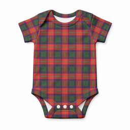 Riddell Tartan Baby Onesie , Plaid Infant Bodysuit for Boys & Girls (0-24M), Snap Closure Newborn Romper for Holiday & Photoshoot