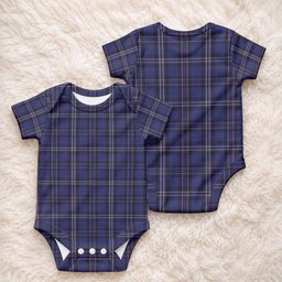 Rangers Dress Tartan Baby Onesie , Plaid Infant Bodysuit for Boys & Girls (0-24M), Snap Closure Newborn Romper for Holiday & Photoshoot