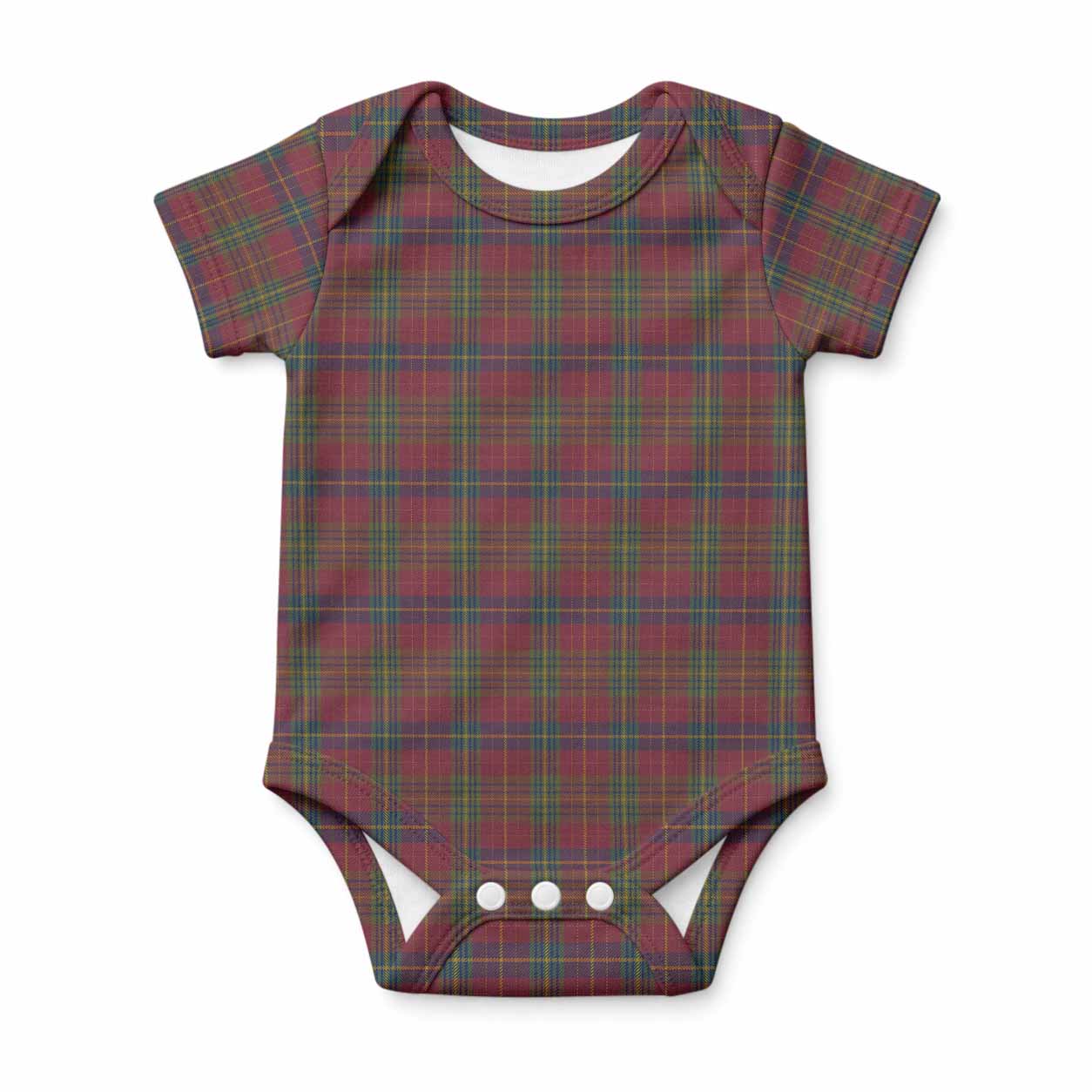 Rice of Wales Tartan Baby Onesie , Plaid Infant Bodysuit for Boys & Girls (0-24M), Snap Closure Newborn Romper for Holiday & Photoshoot