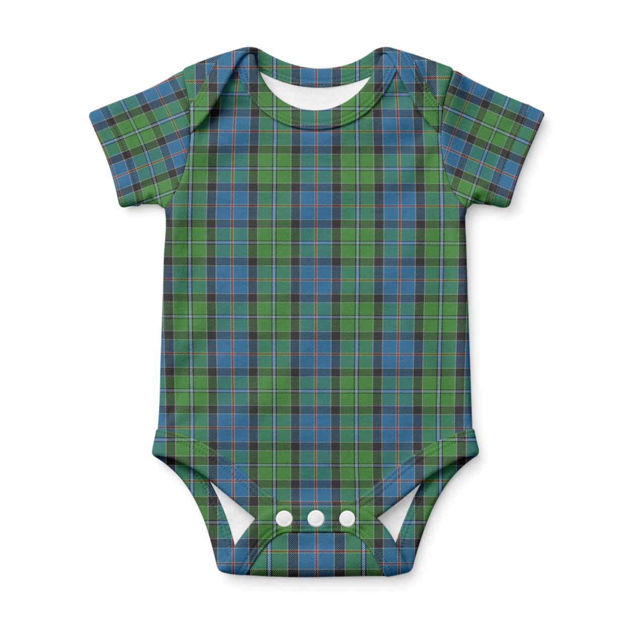 Stirling Tartan Baby Onesie , Plaid Infant Bodysuit for Boys & Girls (0-24M), Snap Closure Newborn Romper for Holiday & Photoshoot