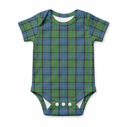 Stirling Tartan Baby Onesie , Plaid Infant Bodysuit for Boys & Girls (0-24M), Snap Closure Newborn Romper for Holiday & Photoshoot