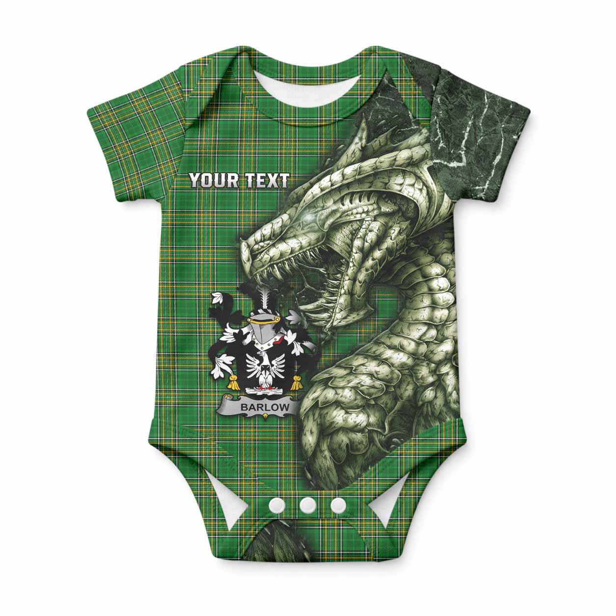 Barlow Irish Clan Baby Onesie Irish Roots Dragon Soul