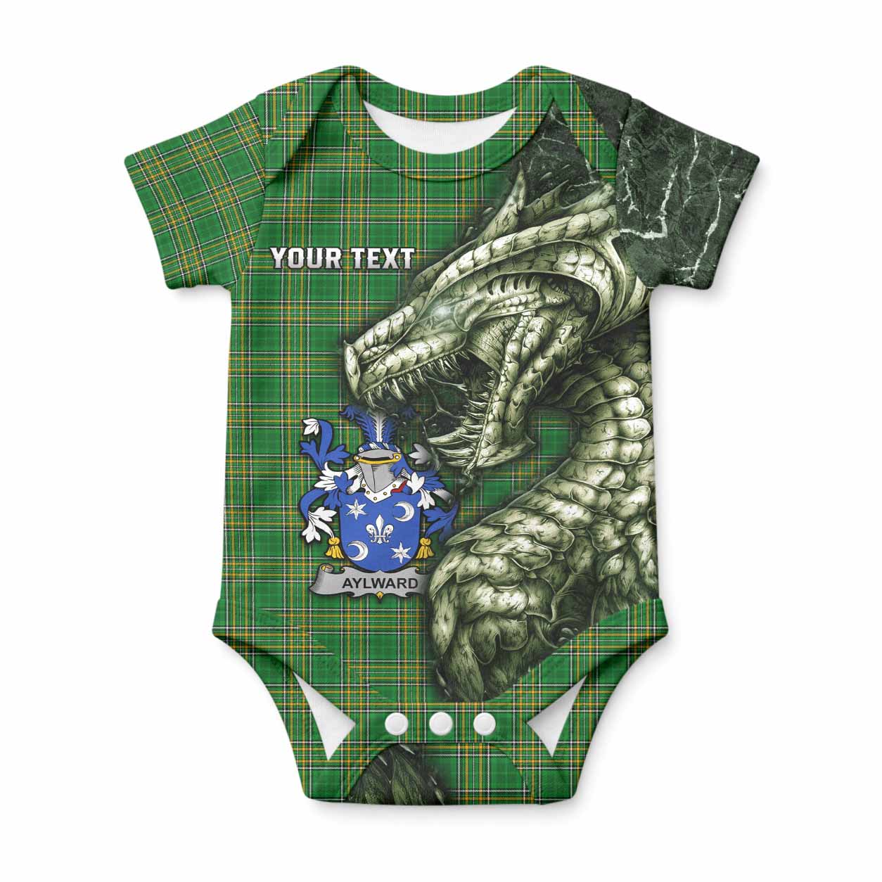Aylward Irish Clan Baby Onesie Irish Roots Dragon Soul