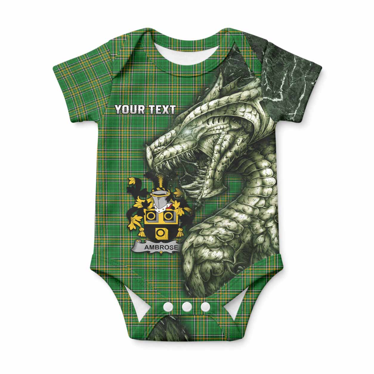 Ambrose Irish Clan Baby Onesie Irish Roots Dragon Soul
