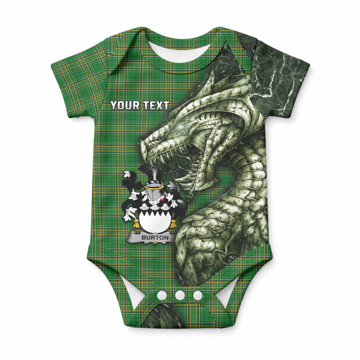 Burton Irish Clan Baby Onesie Irish Roots Dragon Soul