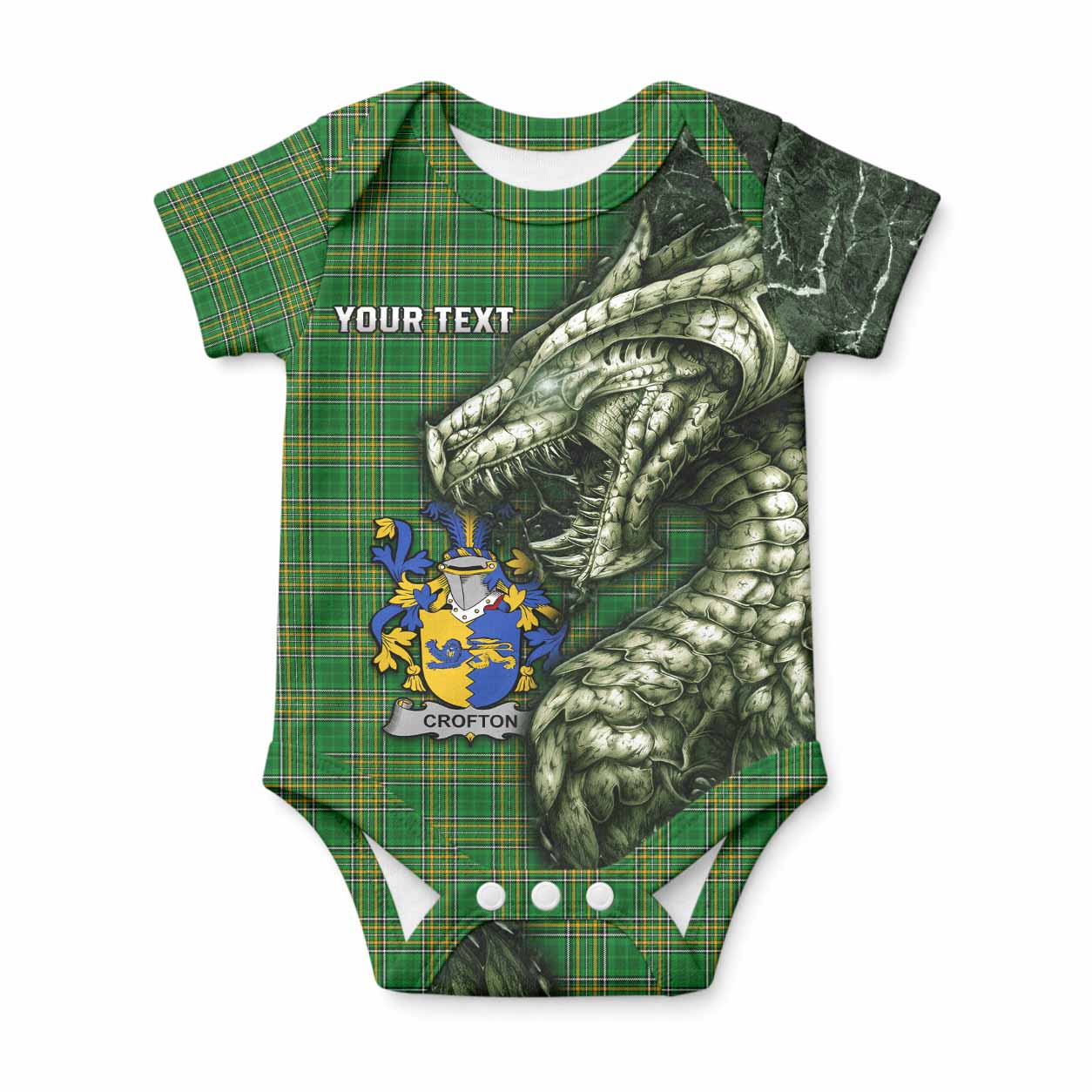 Crofton Irish Clan Baby Onesie Irish Roots Dragon Soul