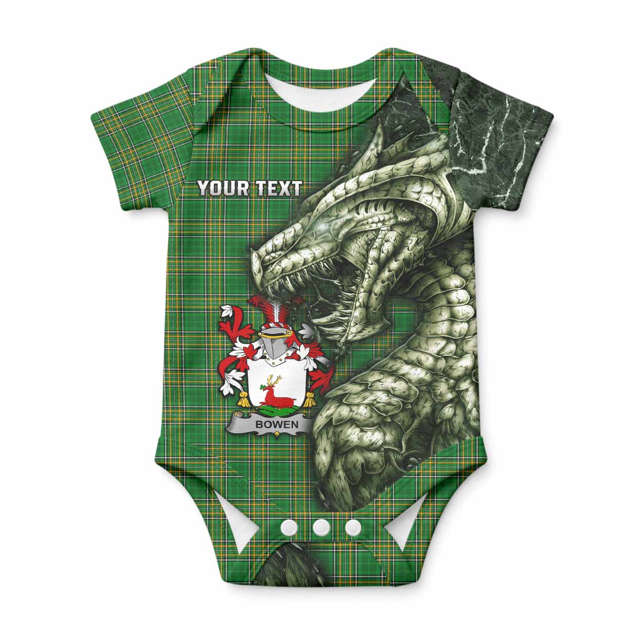 Bowen Irish Clan Baby Onesie Irish Roots Dragon Soul